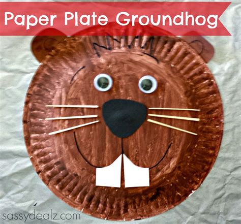 groundhog paper plate craft  kids groundhogs day art project http