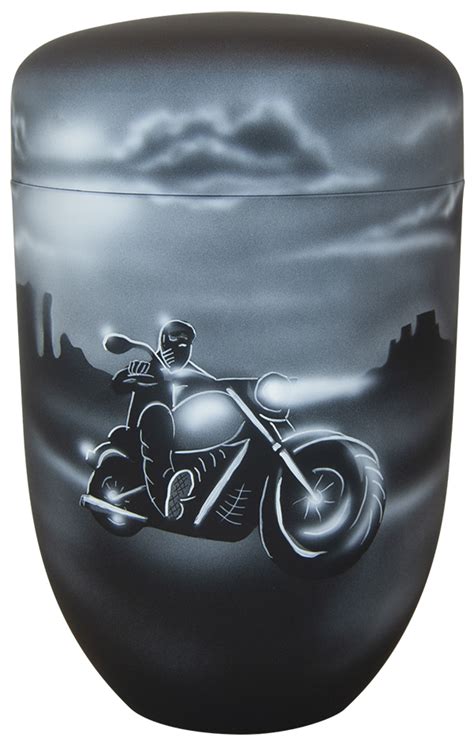 designer urne black edition chopper motorrad