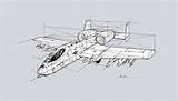 Drawing A10 Alex Ichim Airplane Drawings Warthog Model sketch template