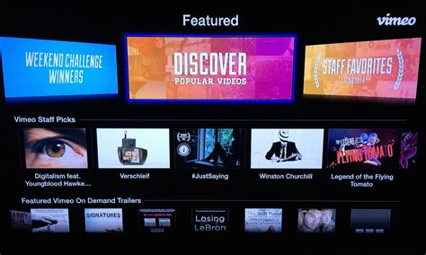 vimeo app  apple tv released focuses   discovery