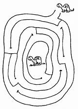 Easy Printable Maze Mazes Kids Dino Coloring Pages sketch template