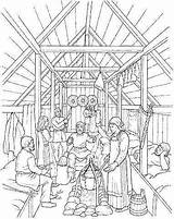 Longhouse House Viking Drawing Iroquois Coloring Vikings Clipart Waldorf Hall Sketch Dover Cliparts Medieval Interior Inside Library Pages Age Long sketch template
