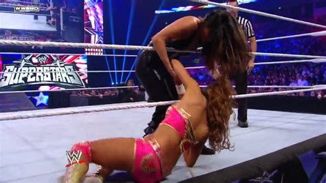 wwe superstars 10 27 11 eve torres and kelly kelly vs brie and nikki bella youtube