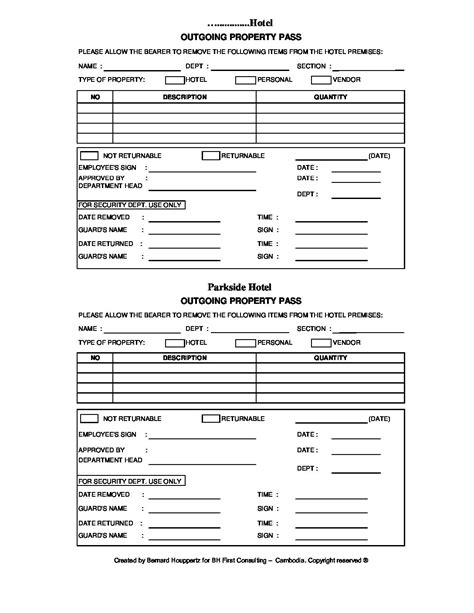 gate pass form  material bh  consulting