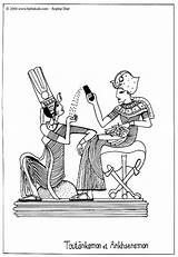 Coloring Tutankhamun Hellokids Pages King sketch template