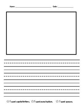 fundations writing paper grade  lined paper   picture box lined