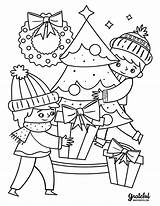 Coloring Christmas Kids Tree Pages Printable Around Book Fun sketch template