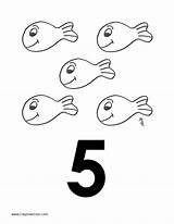 Coloring Number Pages Printable Counting Kids Colouring Fish Colour Letters Preschool sketch template