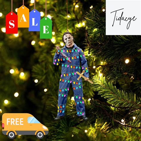horror michael myers christmas ornament scary michael myers etsy