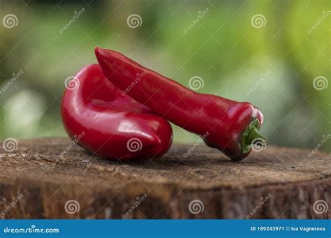 Ripened Red Bell Sweet Pepper Fruit Of Capsicum Annuum Healthy Tasty