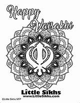Vaisakhi Coloring Sikhs Little sketch template