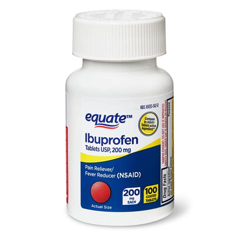 equate ibuprofen pain relieverfever reducer coated tablets mg  count walmartcom