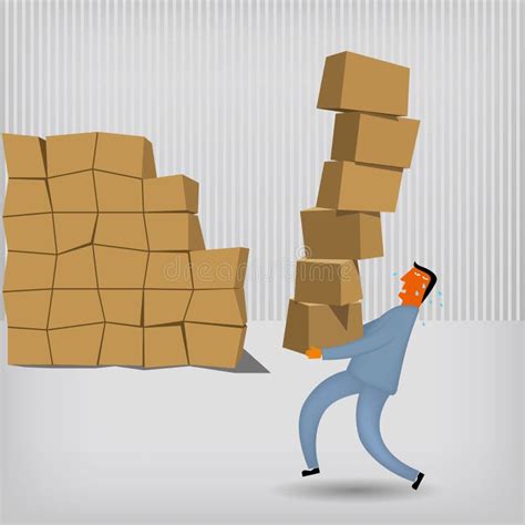 businessman carrying goods stock vector illustration  abstract strategy