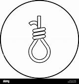 Gallows Rope Noose Outline Circle Alamy Round Icon Color sketch template