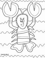 Lobster Coloring Pages Red Template Choose Board Cute sketch template