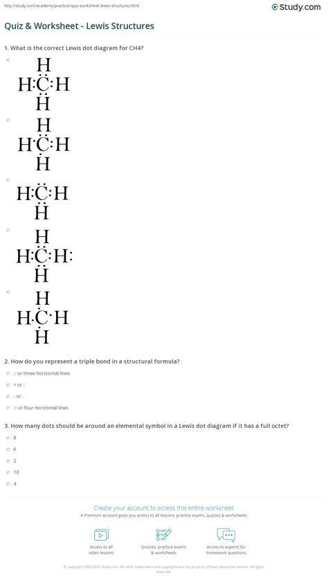 quiz worksheet lewis structures studycom