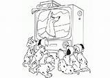 Coloring Tv Watching 101 Dalmatians Pages Television Kids Cartoon Color Getcolorings Getdrawings sketch template