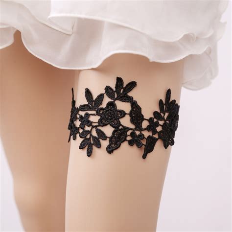 wedding garter rhinestone white embroidery flower sexy garters for