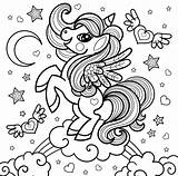 Unicorno Colorare Arcobaleno Unicorni Grandi Farfalle Balla Stelle Gratuitamente Grazioso Alato sketch template
