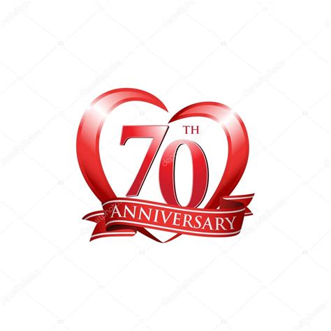 anniversary logo red heart stock vector  ariefpro