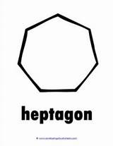 Heptagon Plane Shape Shapes Kindergarten Worksheets Cards Awellspringofworksheets Bw sketch template