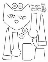 Pete Cat Coloring Cut Buttons Paste Groovy Four His Printable Printables Worksheets Crafts Activities Book Eyes Craft Pages Preschool Activity sketch template