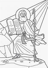 Moises Mandamientos Diez Commandments Moses Bible Moisés Niños Recibe Receives Biblische Ninos Dominical Dies sketch template