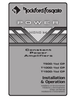 rockford fosgate power  bd installation  operation manual owners manual user