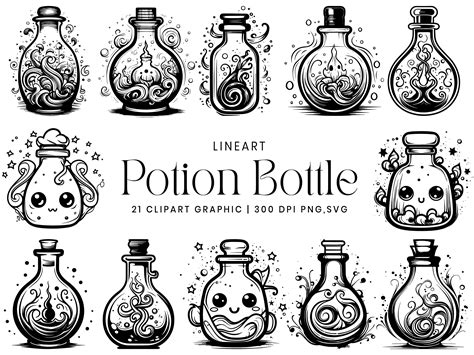 art potion bottle clipart bundle graphic  designscotch