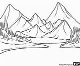 Coloring Pages Landscape Mountains Lake Mountain Landscapes Water Printable Oncoloring Pintar Trees Draw Paisajes Easy Para Colorear Drawings Lac Drawing sketch template