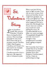 saint valentines story esl worksheet  ariangie