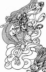 Monkey Tattoo King Tattoos Outline Deviantart Chinese Japanese Coloring Pages Wukong Sketch Samurai Drawings Los Moños Từ ã Lưu Hình sketch template