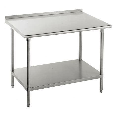 advance tabco stainless steel work table  undershelf  backsplash