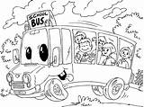 Bus Coloring School Pages Large sketch template