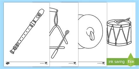 musical instrument pictures colouring pages