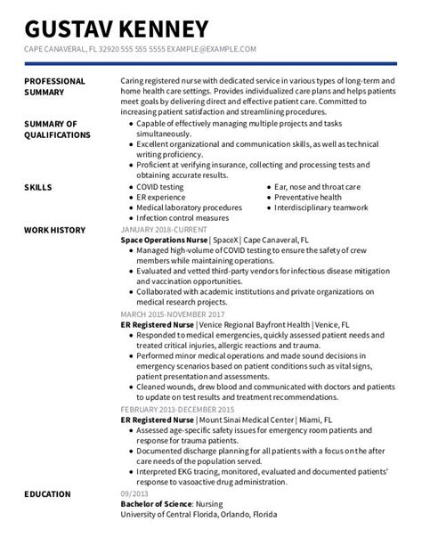 registered nurse  resume templates   guide