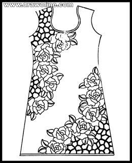 kurti designs pencil sketches embroidery salwar kameez pattern  ladies   fashion