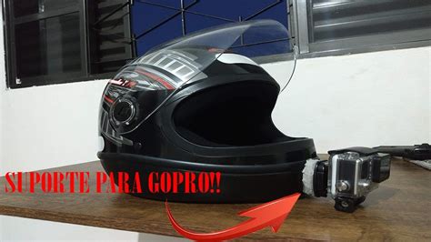 como fazer um suporte  colocar gopro  capacete youtube