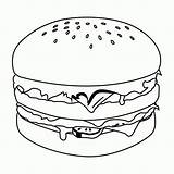 Coloring Pages Hamburger Hamburgers Food Kids Mac Big Choose Board sketch template