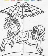 Carousel Malen Zahlen Karussell Hellokids Ausmalbilder Erwachsene Muster Tiere Zirkus sketch template