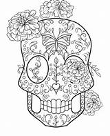 Coloring Skull Sugar Pages Beautiful Scary Girl But Forget Supplies Don sketch template