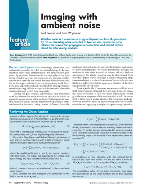 imaging  ambient noise feature