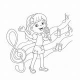 Singing Coloring Girl Outline Cartoon Song Pages Drawing Kids Music Disney Book Clipart Melody Stock Istock Illustration Depositphotos Getdrawings Vector sketch template
