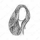Wig Hair Sketch Drawn Cartoon Hand Stock Coloring Drawing Pages Template Illustrations Vectors Clipart sketch template