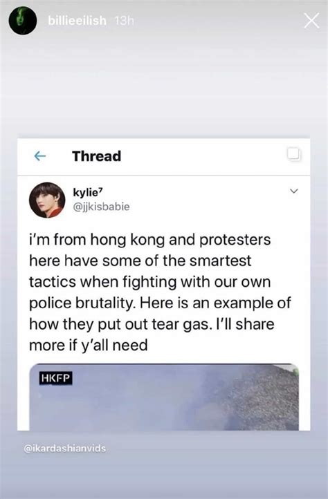 billie eilish shared tweets praising hong kong protesters   chinese fans  angry