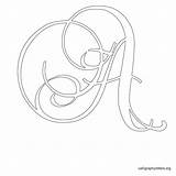 Calligraphy Stencils Printable Letter Alphabet Letters Fancy Stencil Monogram Print Lettering Template Numbers Via Newdesign sketch template