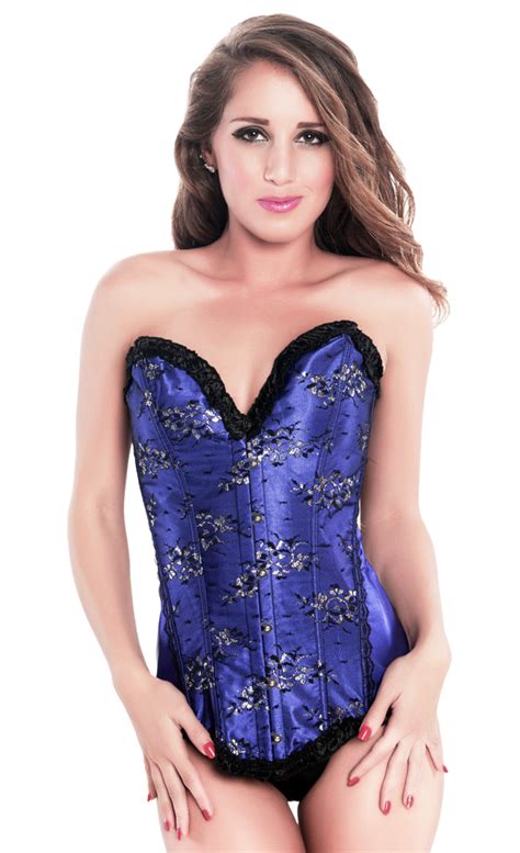 purple overbust floral satin fashion corset top