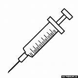 Coloring Vaccine Pages Syringe sketch template