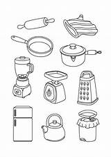 Peralatan Dapur Sketsa Alat Pengurusan Alatan Lukisan Makan Tingkah Laku Pendidikan Soalan Hits Lembaran Islam Menggambar sketch template