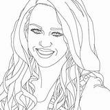 Coloring Pages People Realistic Miley Cyrus Hellokids Close Attractive Printable Getcolorings Color Getdrawings Smiling sketch template